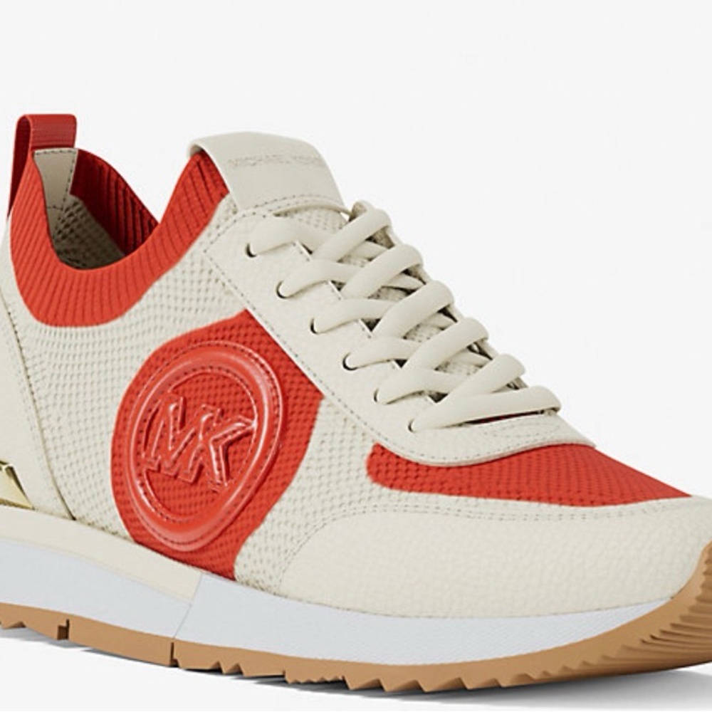 Michael Kors Ivory & Red Trainer Sneaker